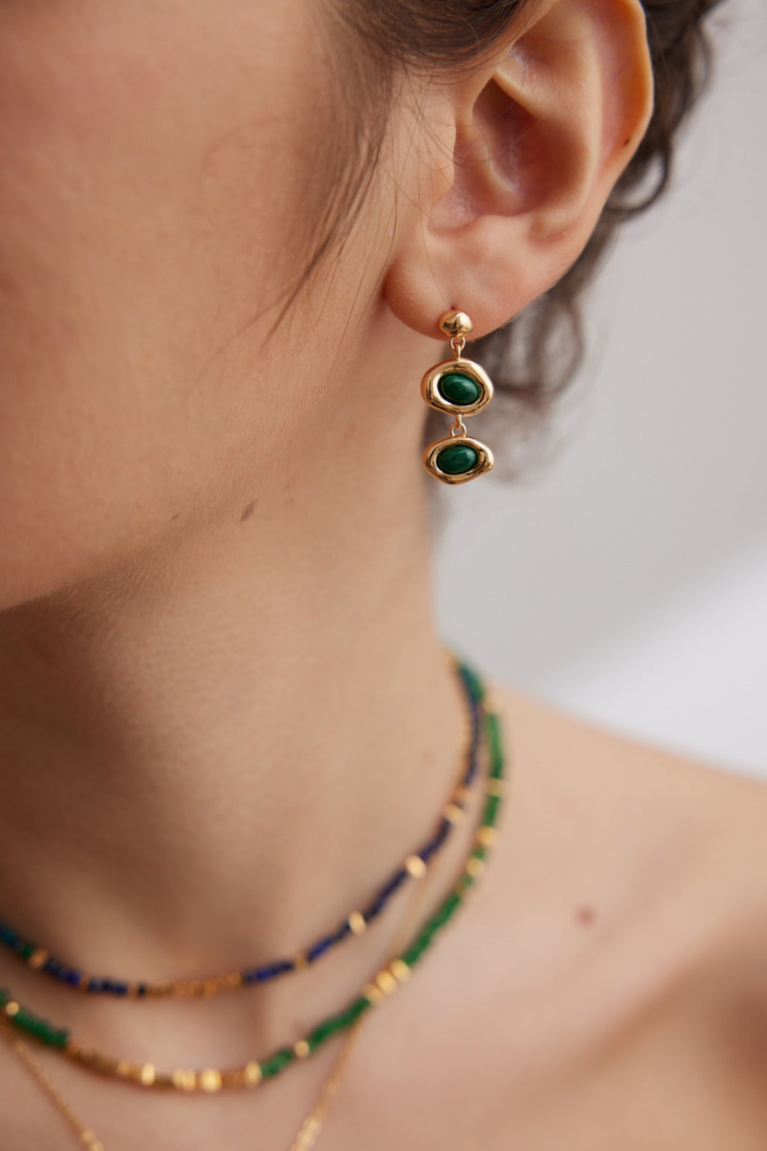 Malachite Earring